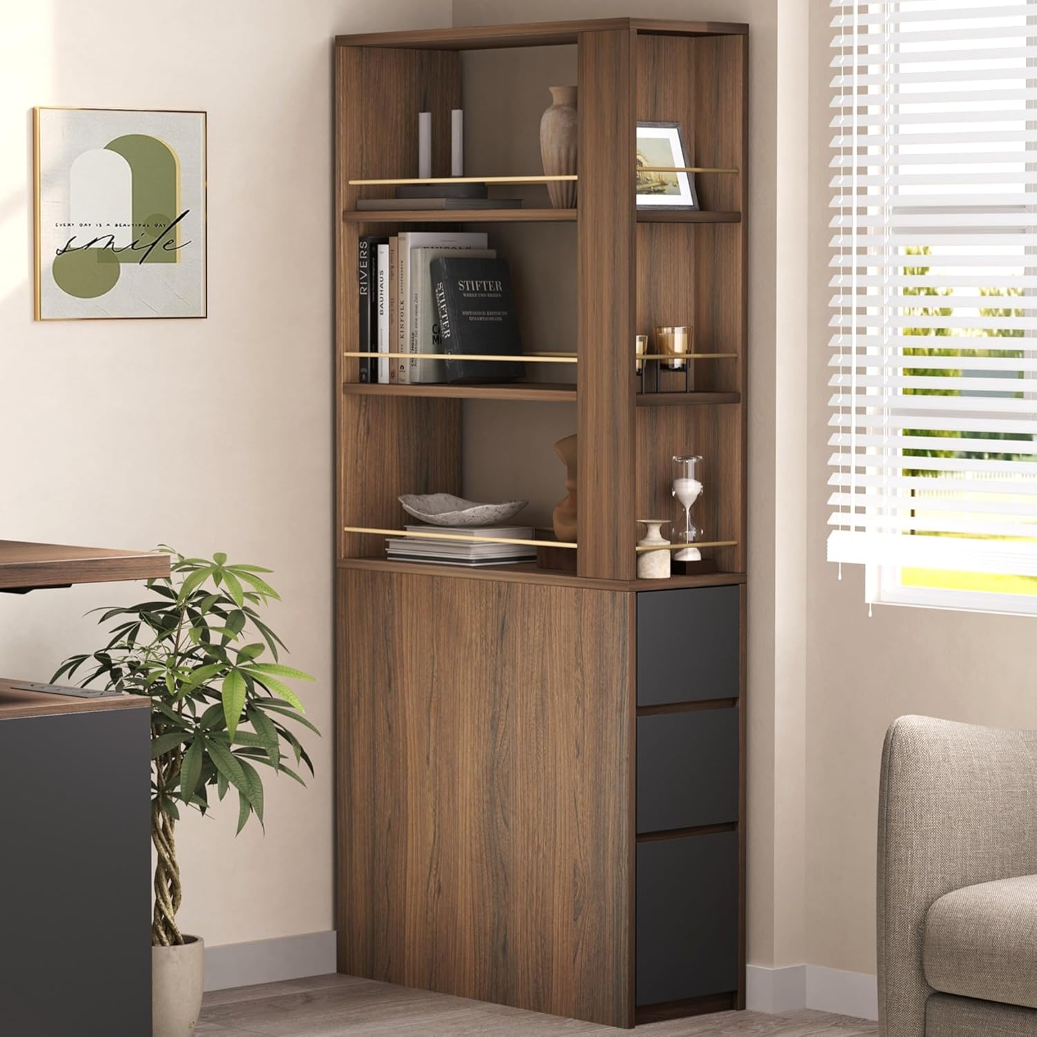 Office Furniture For Small Spaces - Estantería de esquina de 71