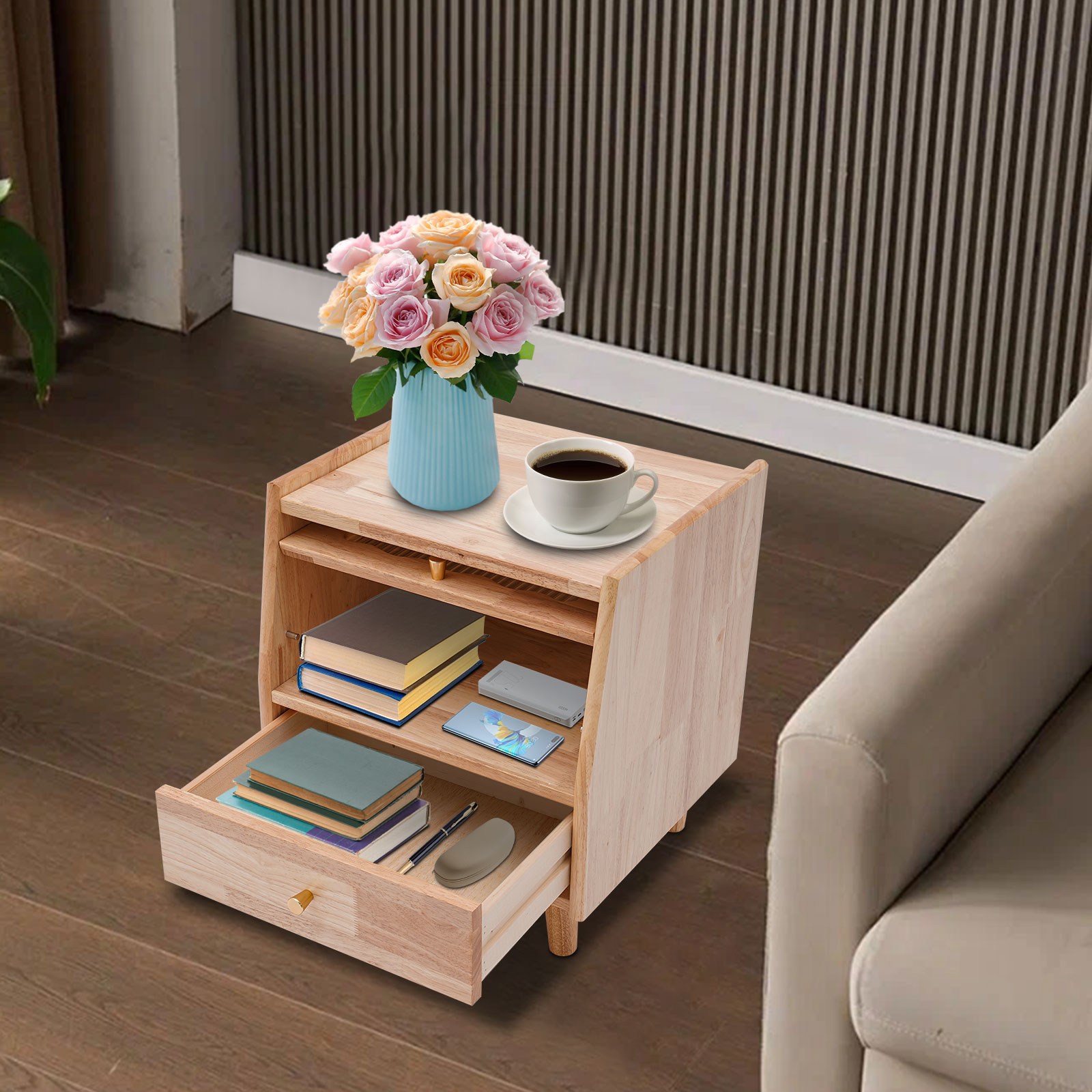 Office Furniture For Small Spaces - Mesita de noche de 2 niveles