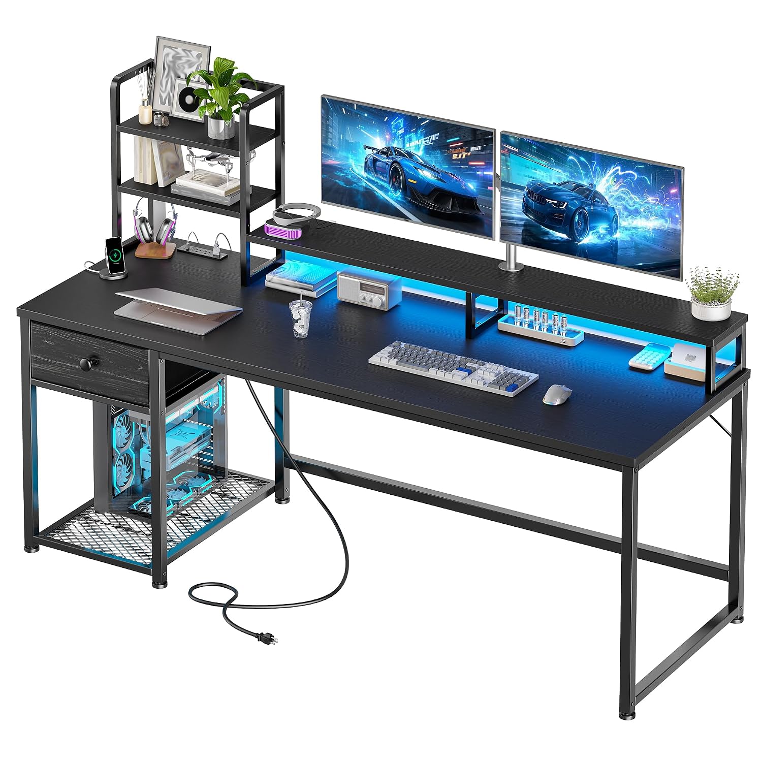Gaming Desk With Hutch - Escritorio para Juegos con Estante Superior