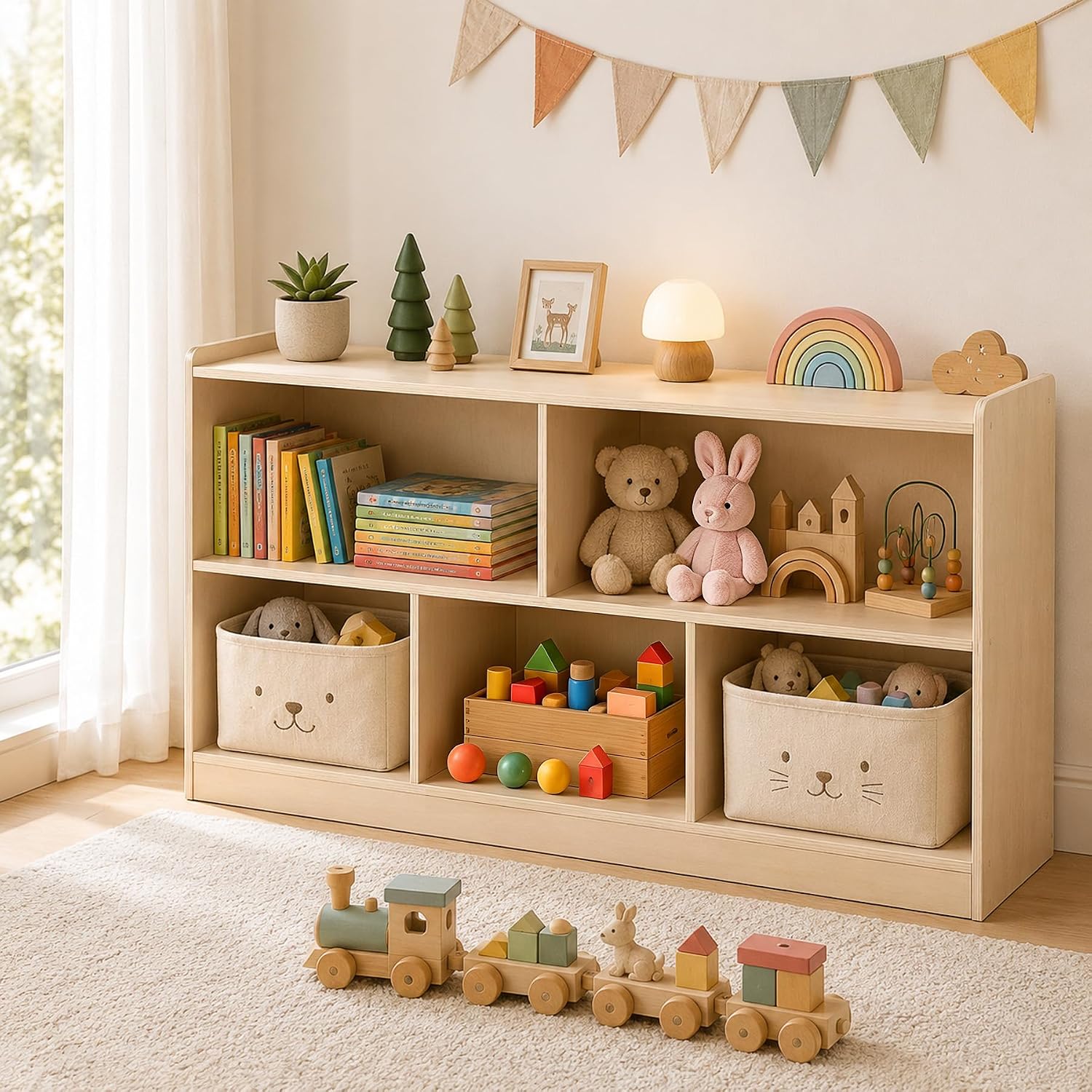 Bookshelf 5 Tier - Armario Montessori de Madera de 5