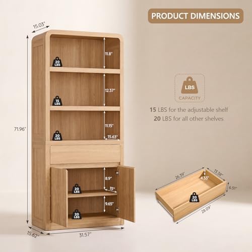 Estantería moderna de 72 pulga - Bookshelf 5 Tier reseña y precio