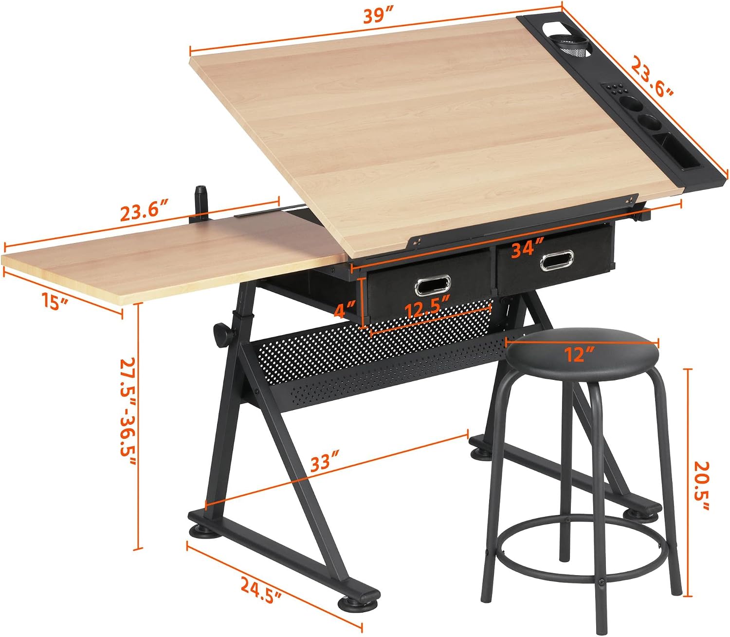 Mesa de dibujo ajustable con t - Office Furniture And Desks reseña y precio