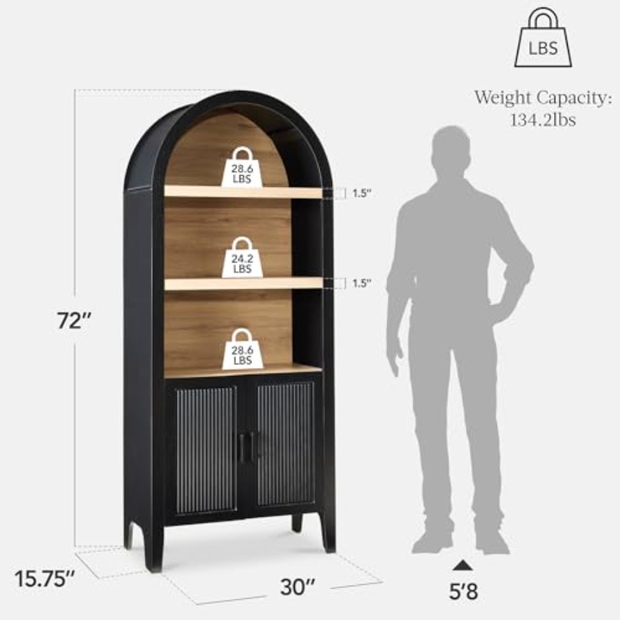 Armario de despensa arqueado d - Bookshelf 5 Tier reseña y precio