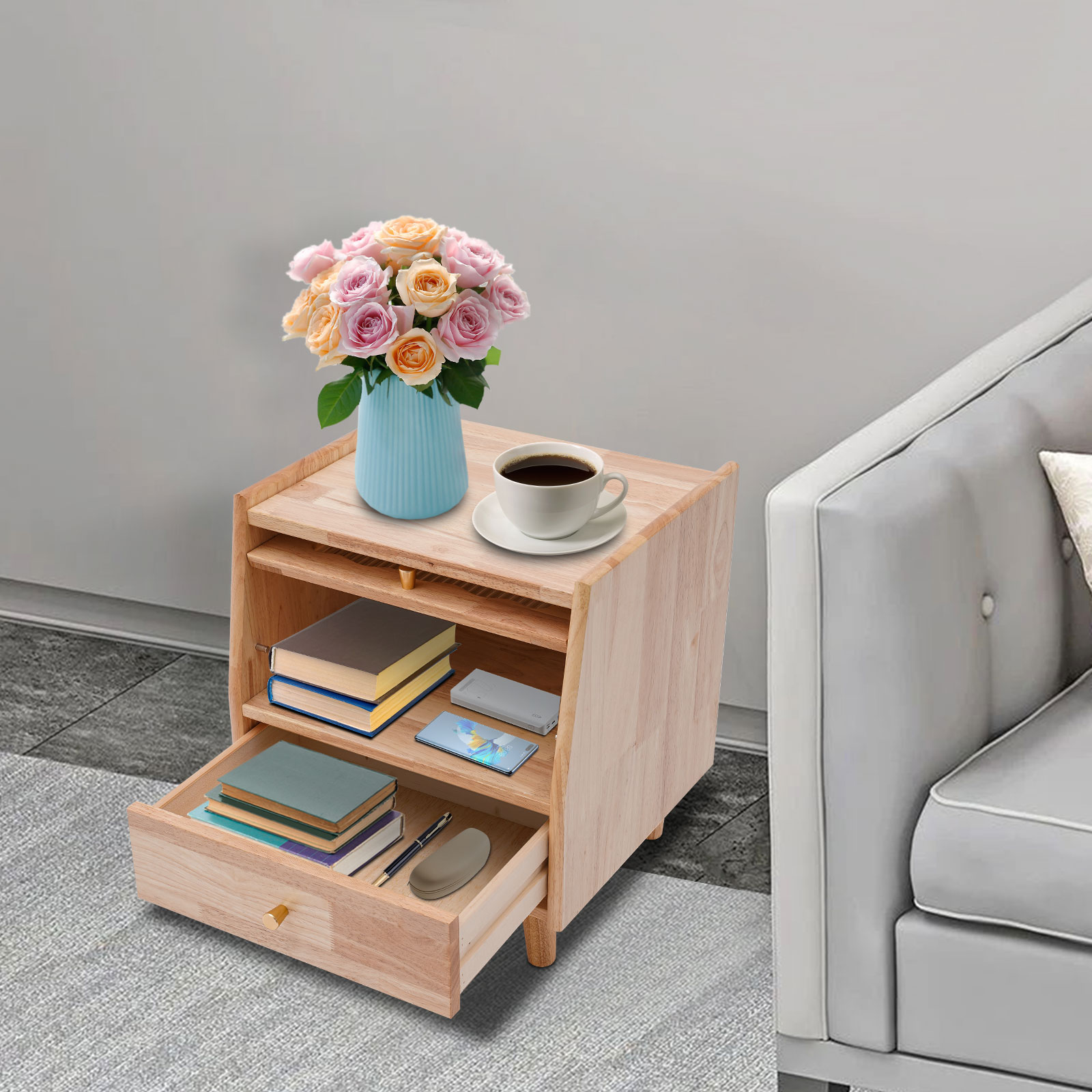 Mesita de noche de 2 niveles c - Office Furniture For Small Spaces reseña y precio