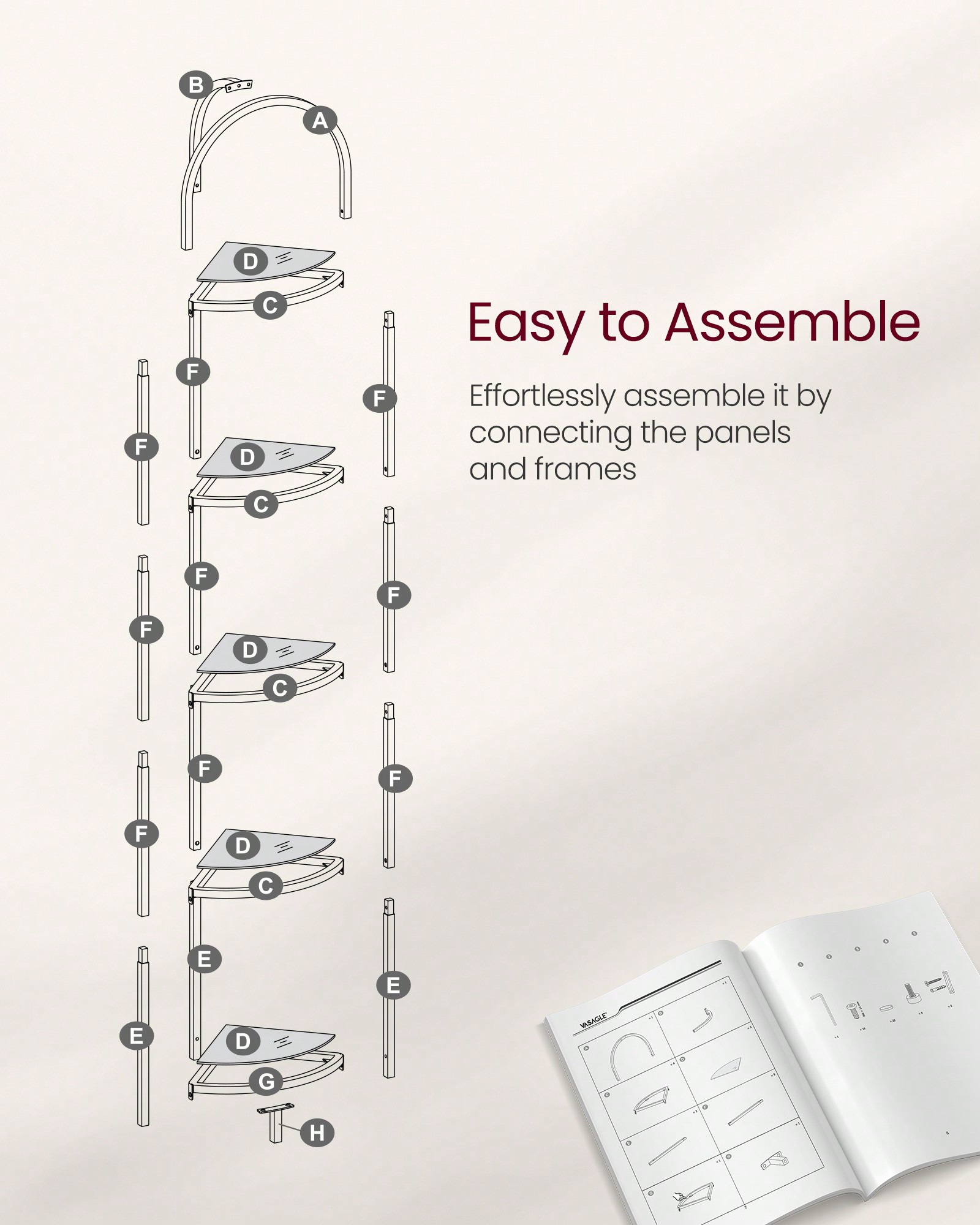 Estante de esquina, estantería - Bookshelf 5 Tier reseña y precio