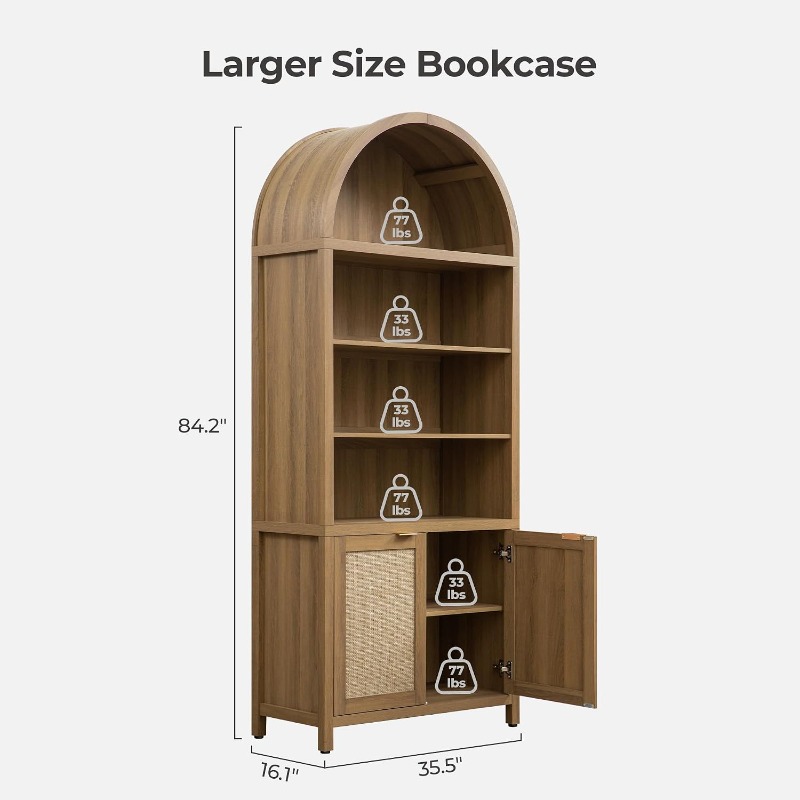 SICOTAS Estantería Arqueada de - Bookshelf 5 Tier reseña y precio