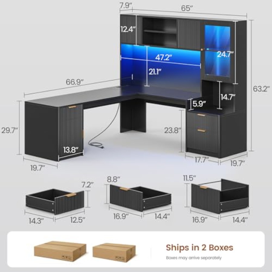Escritorio de esquina para ord - Gaming Desk With Hutch reseña y precio