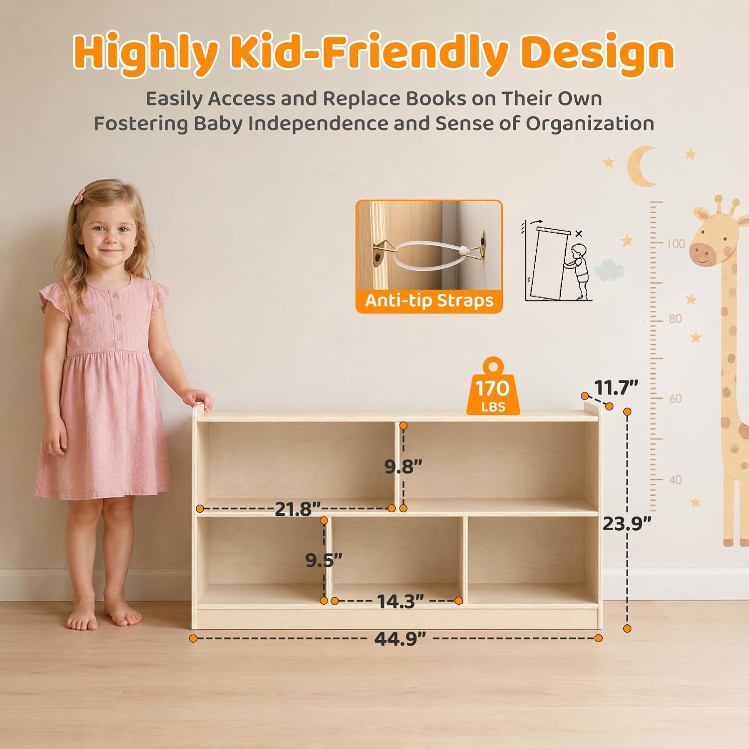 Armario Montessori de Madera d - Bookshelf 5 Tier reseña y precio