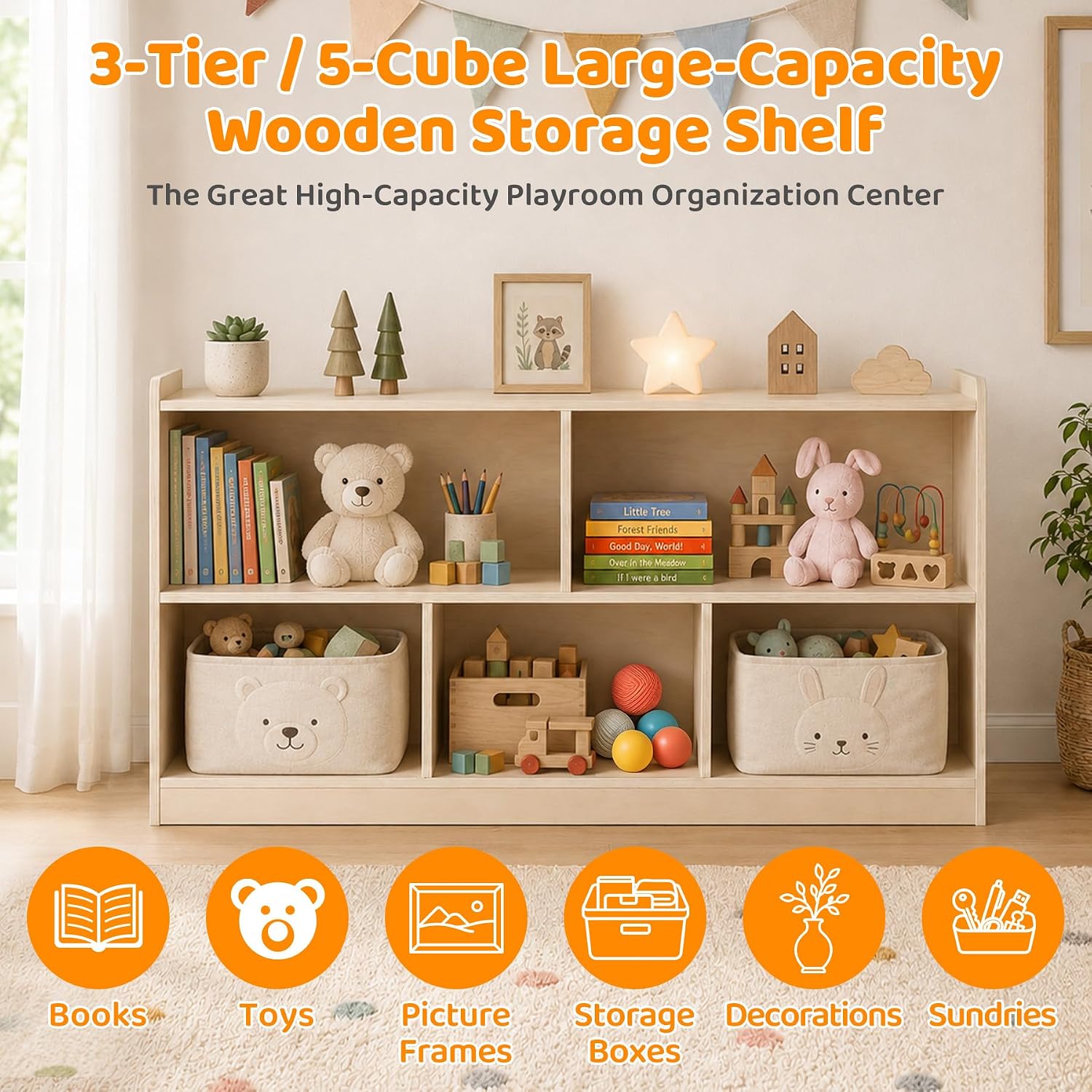 Armario Montessori de Madera d - Bookshelf 5 Tier reseña y precio