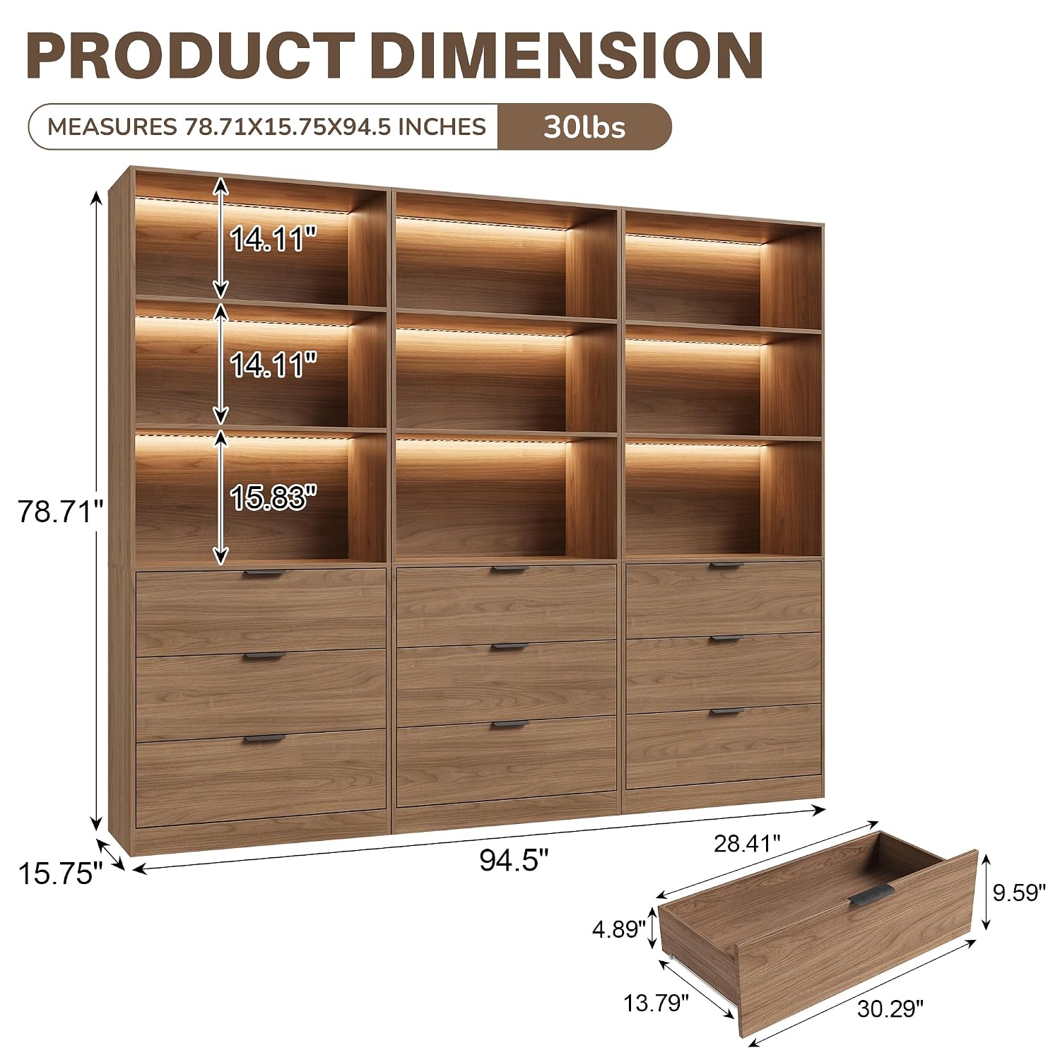 Estantería Iluminada de 3 Piez - Bookshelf 5 Tier reseña y precio