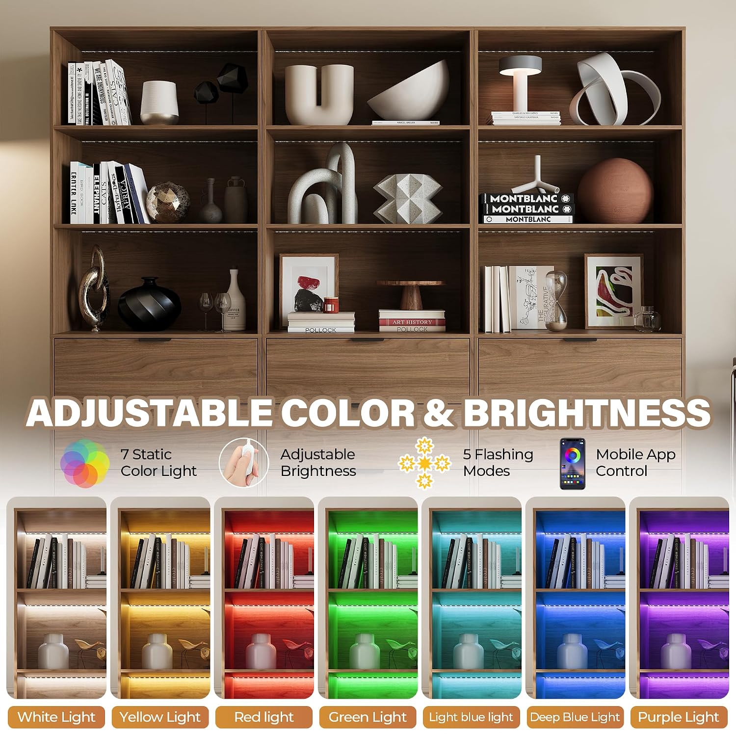 Estantería Iluminada de 3 Piez - Bookshelf 5 Tier reseña y precio