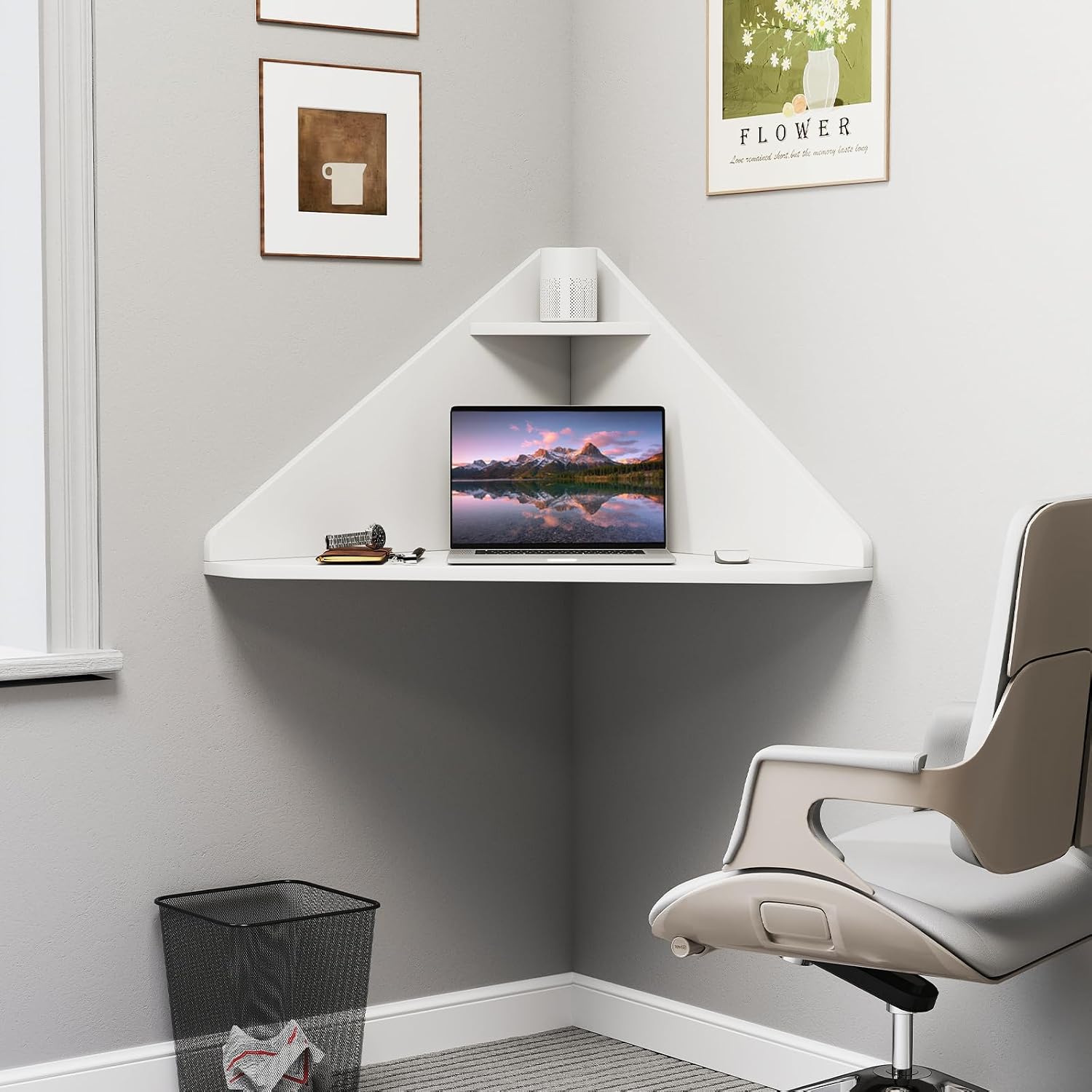 Escritorio Esquinero Flotante  - Office Furniture For Small Spaces reseña y precio