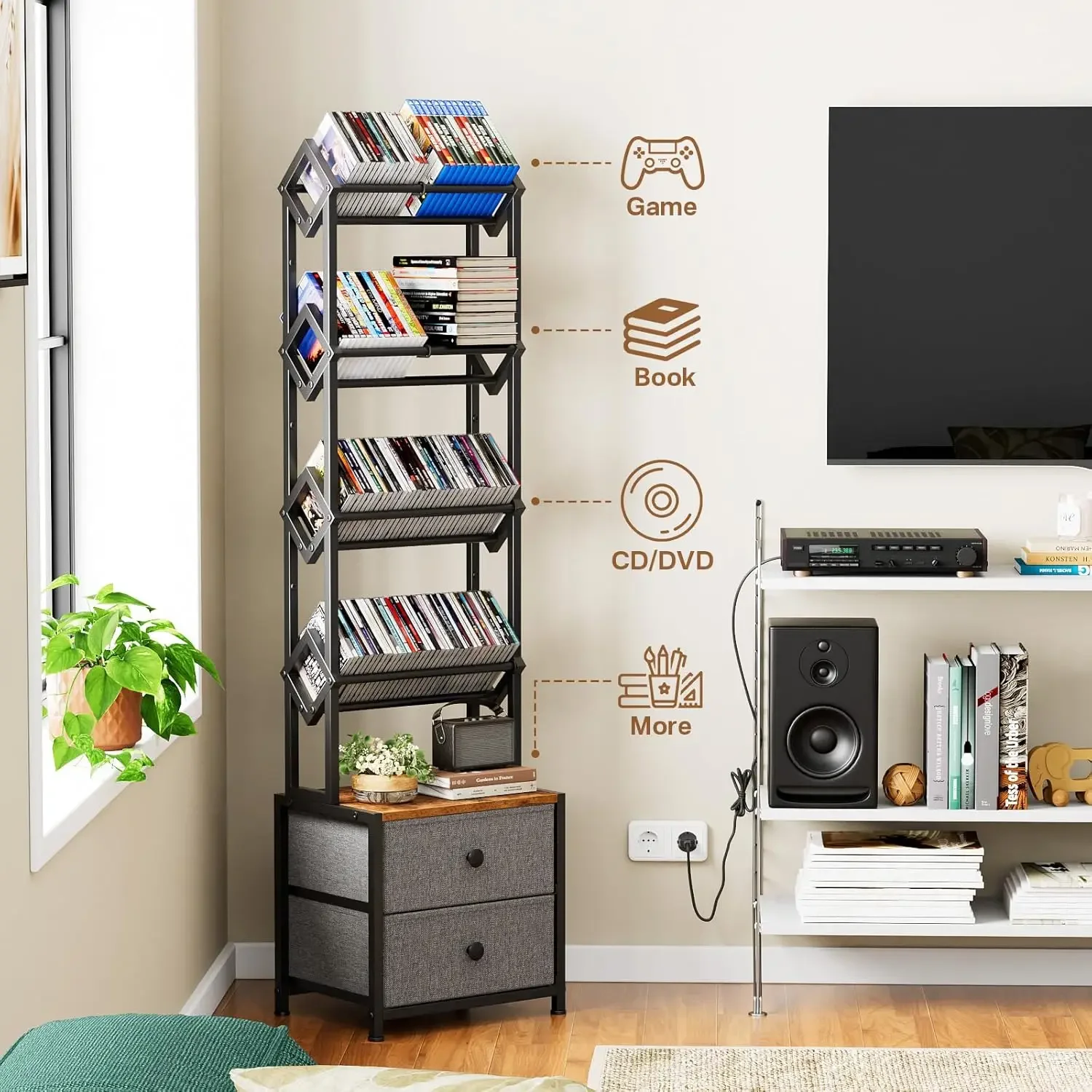 Estante de Almacenamiento para - Bookshelf 5 Tier reseña y precio