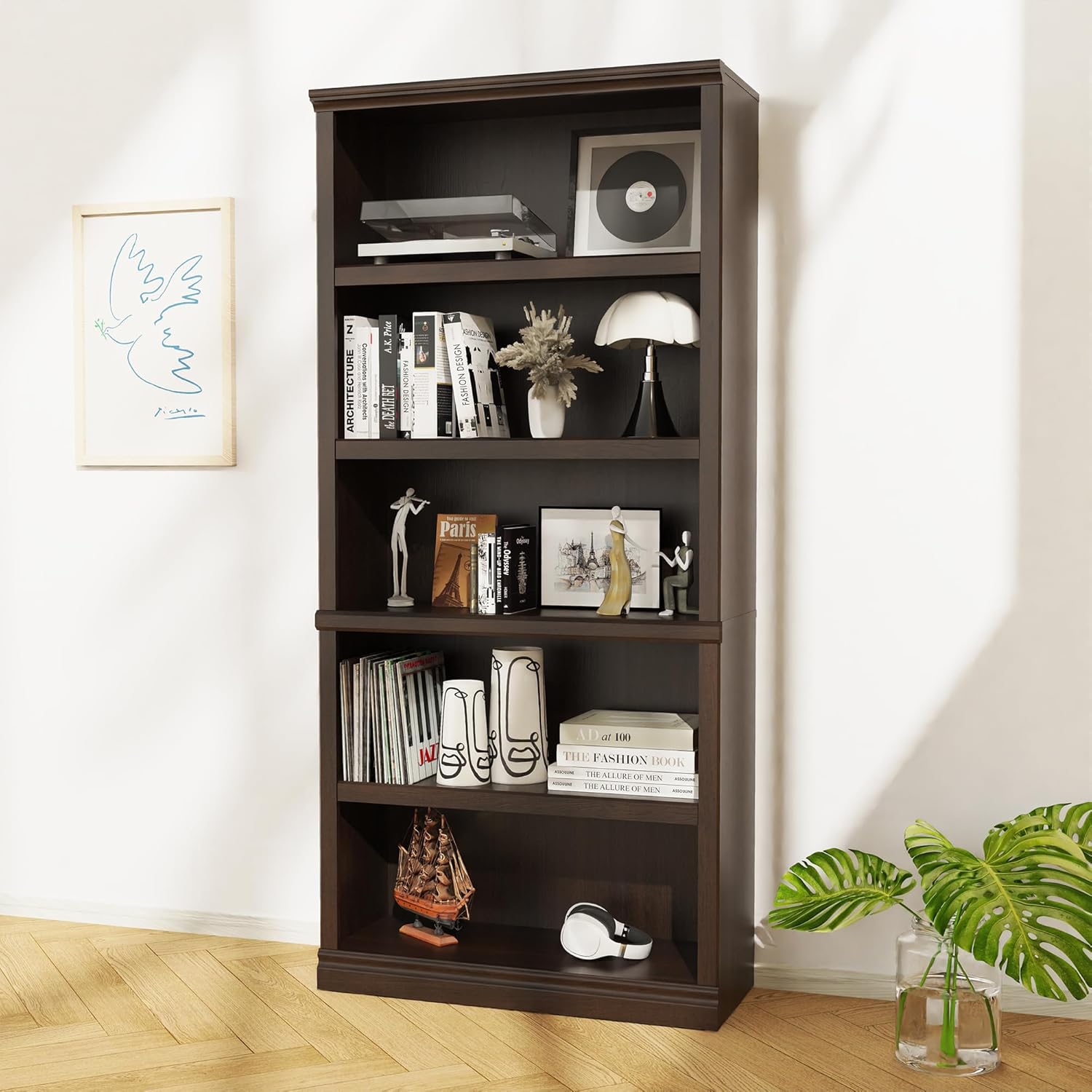 Estantería de Madera Abierta d - Bookshelf 5 Tier reseña y precio