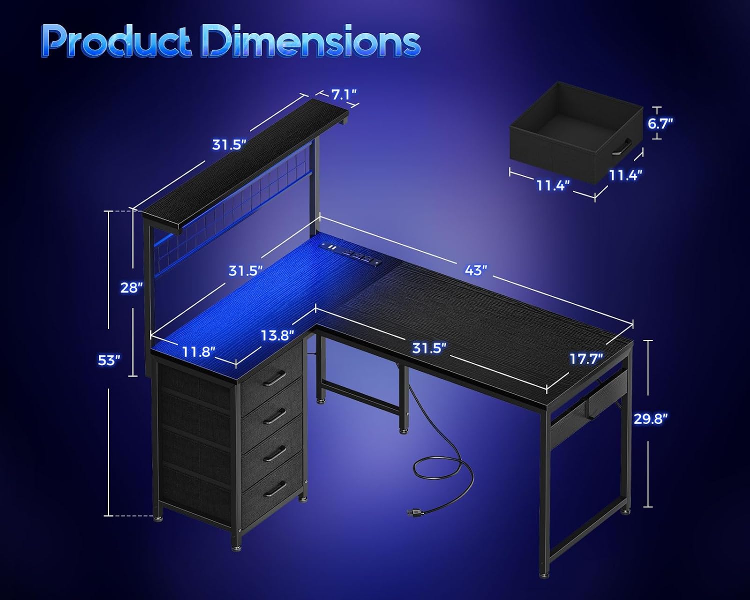 Escritorio de Juegos en Forma  - Gaming Desk With Hutch reseña y precio