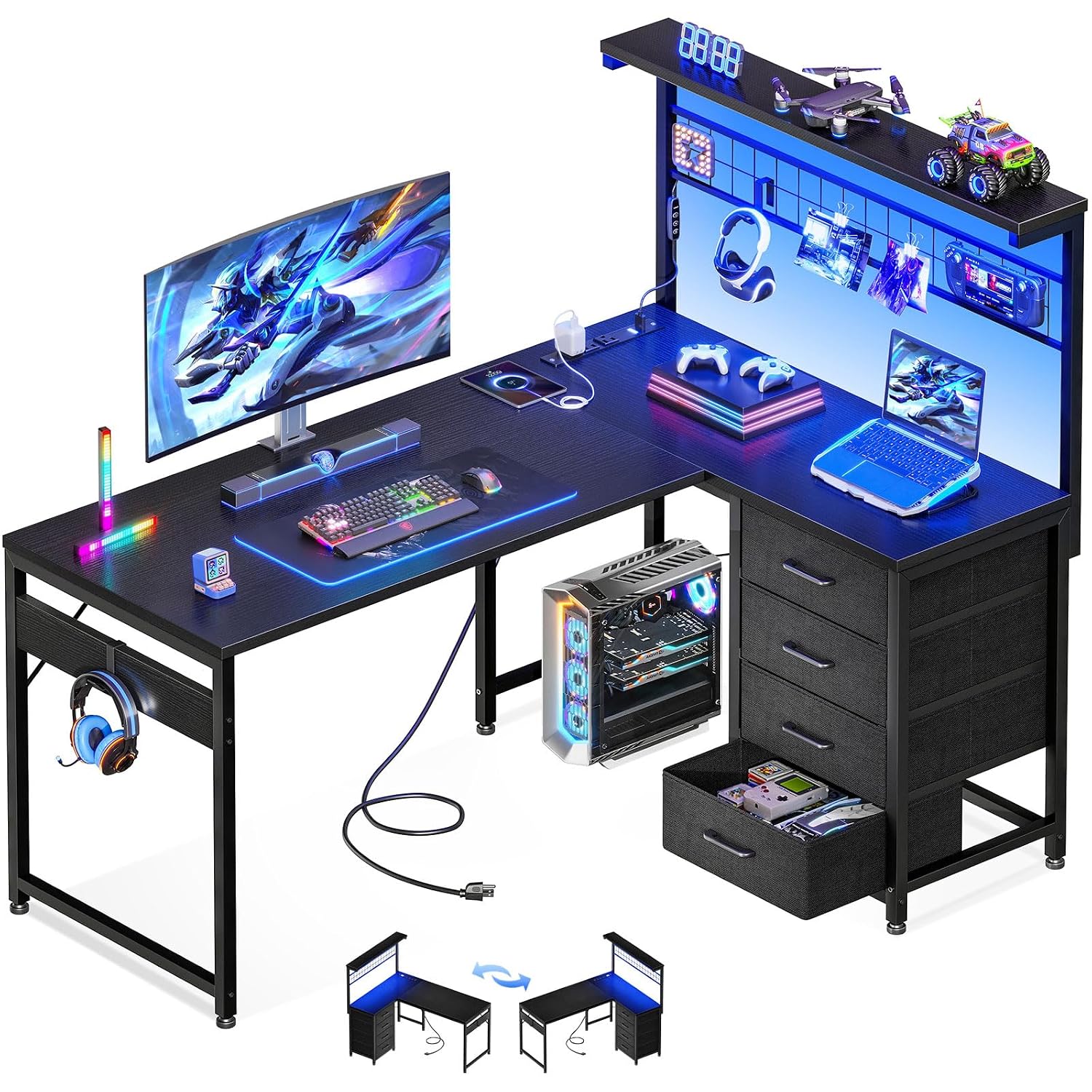 Escritorio de Juegos en Forma  - Gaming Desk With Hutch reseña y precio