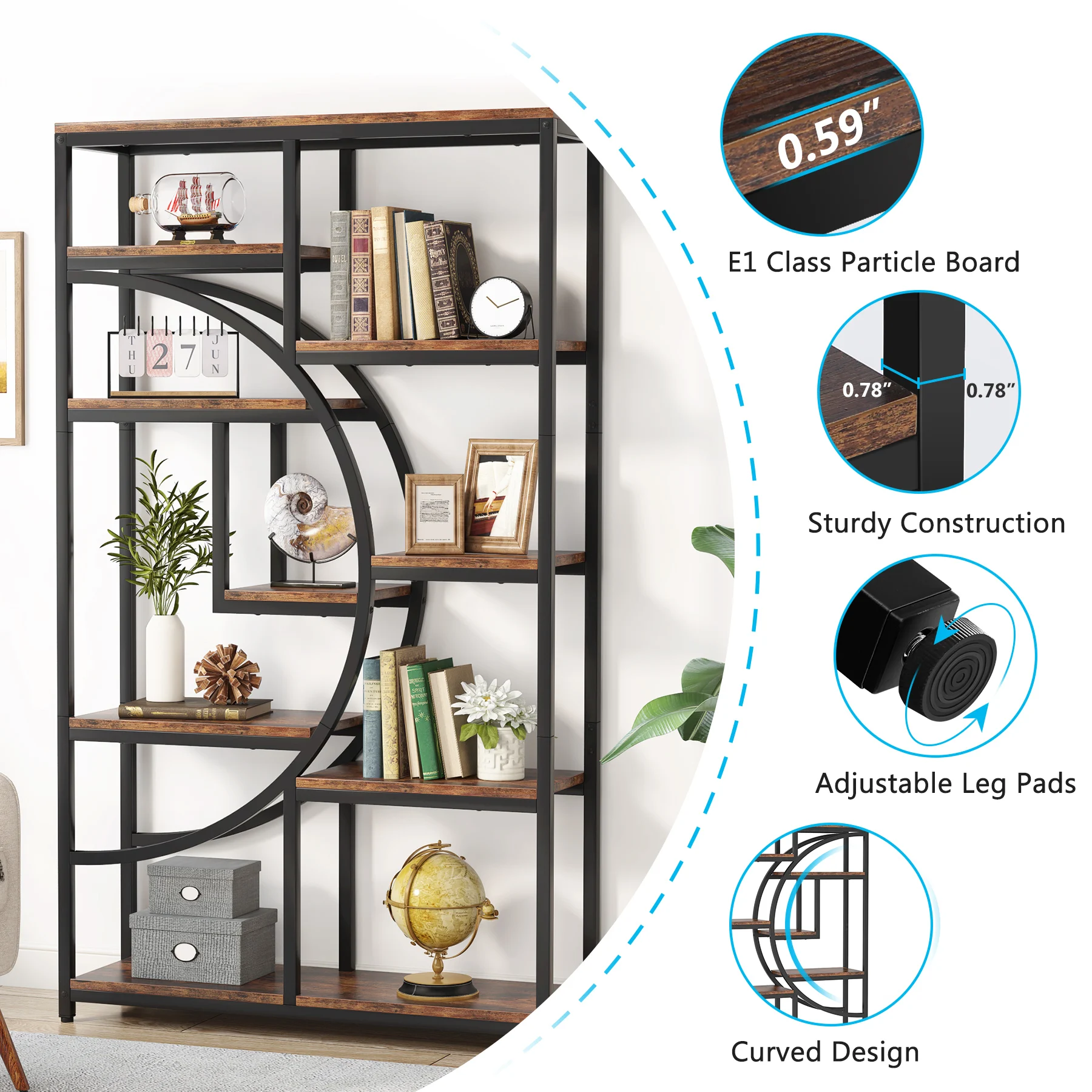 Tribesigns Estantería industri - Bookshelf 5 Tier reseña y precio